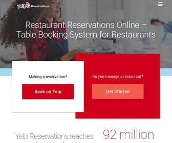 Yelpreservations.com(Yelp's Restaurant Management Software) Screenshot