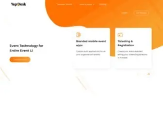 Yepdesk.com(Discover events or manage events for your organization) Screenshot