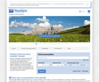 Yesalps.com(Vacanze in montagna nelle Alpi italiane) Screenshot