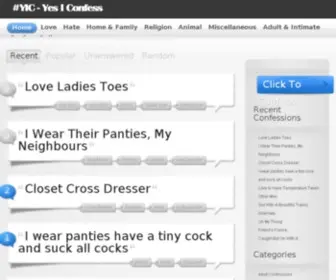 Yesiconfess.com(Online confessions) Screenshot