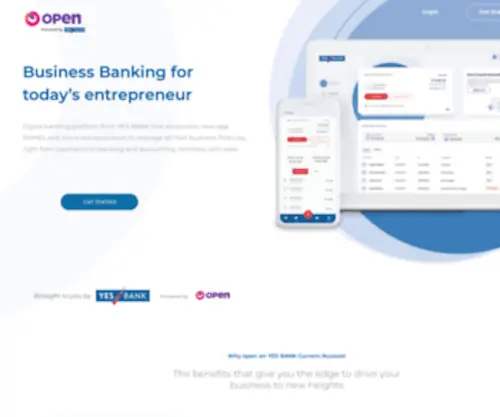 Yesopen.money(A digital banking platform) Screenshot