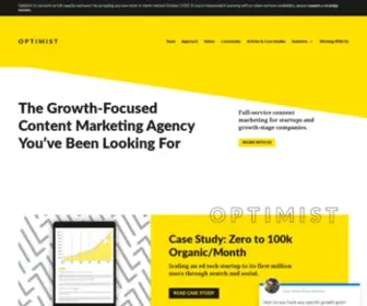 Yesoptimist.com(Growth-Focused Content Marketing Agency) Screenshot