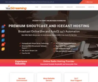 Yesstreaming.com(Internet Radio Hosting) Screenshot