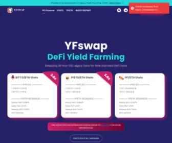 YFswap.finance(The First DeFi Version of Legacy Coins Such As BTC & ETH. Introducing Dex) Screenshot