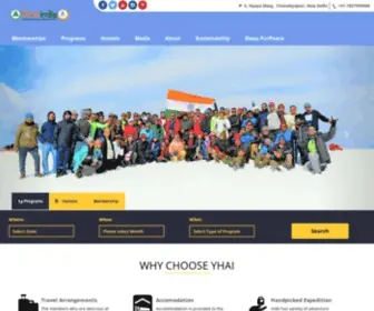 Yhaindia.org(YHA India) Screenshot
