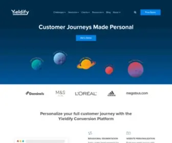 Yieldify.com(All-in-One Personalization for Ecommerce Brands) Screenshot