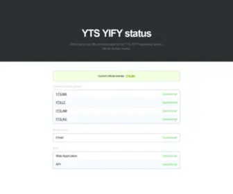 Yifystatus.com(YTS YIFY Official Status site) Screenshot