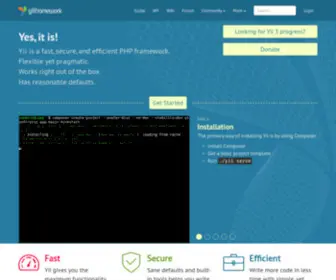 Yiiframework.com(Yii PHP Framework) Screenshot