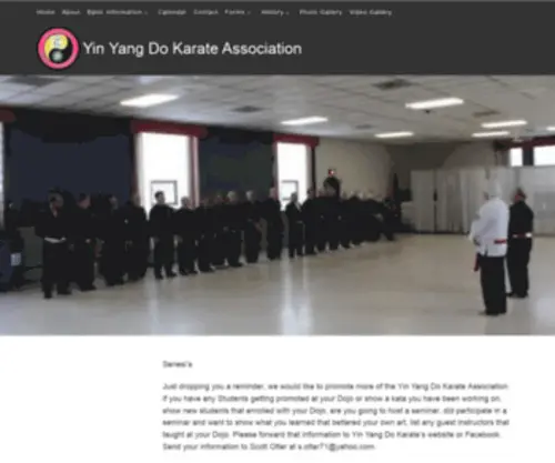 Yinyangdokarate.com(Yin Yang Do Karate Association) Screenshot