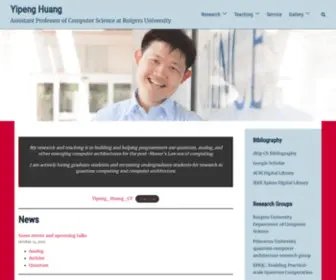 Yipenghuang.com(Assistant Professor of Computer Science at Rutgers University) Screenshot