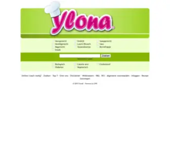 Ylona.nl(Ylona, de recepten database) Screenshot