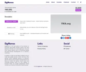 Yna.org(Make a name for yourself in the digital world) Screenshot