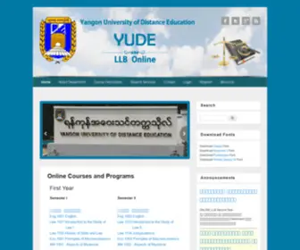 Ynou.edu.mm(Yangon University of Distance Education) Screenshot
