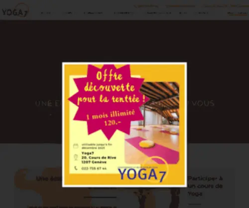 Yoga7.com(Une école de Yoga engagée pour vous à Genève) Screenshot