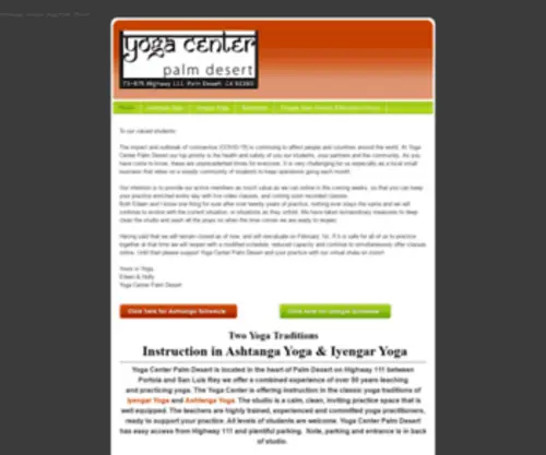 Yogacenterpalmdesert.com(Yogacenterpalmdesert) Screenshot