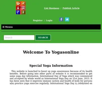 Yogasonline.com(Yoga Information About Yoga Schools) Screenshot