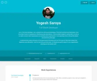 Yogeshsaroya.com(A Web developer's curriculum vitae (CV)) Screenshot