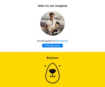 Yongfook.com(Hello I'm Jon Yongfook) Screenshot