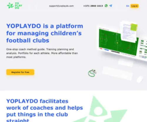 Yoplaydo.com(Solution for modern football club) Screenshot