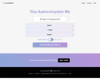 Youautocompleteme.io(Google Keyword Research & Ubersuggest Alternative) Screenshot