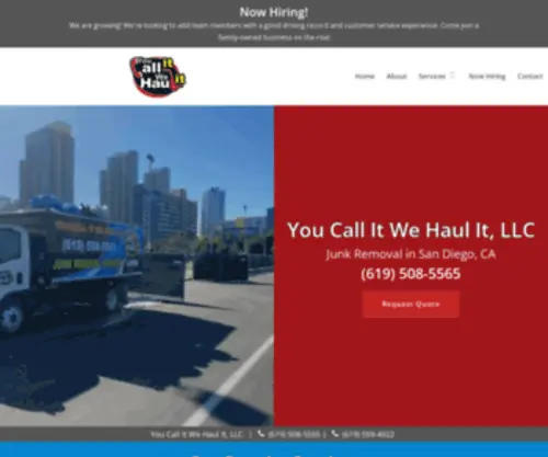 Youcallitwehaulitca.com(Junk Removal in San Diego) Screenshot