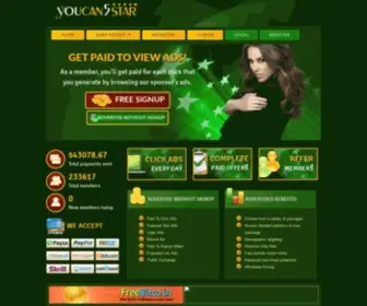 Youcan5Star.com(Get paid to view ads) Screenshot