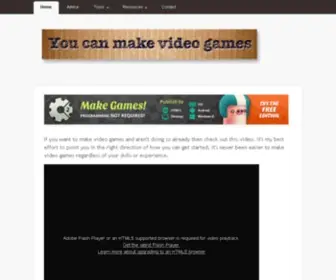 Youcanmakevideogames.com(You Can Make Video Games) Screenshot