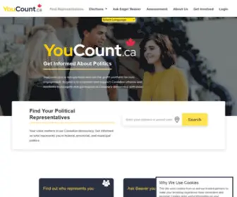 Youcount.ca(Find your representatives) Screenshot