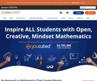 Youcubed.org(The new movement to revolutionize math teaching and learning. YouCubed) Screenshot