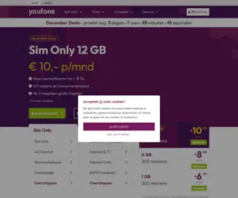 Youfone.nl(Black Friday Deals Sim Only & Internet en TV) Screenshot