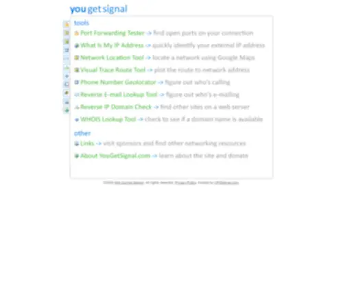 Yougetsignal.com(Network Tools by) Screenshot