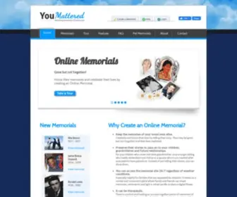 Youmattered.com(Free Basic Online Memorials) Screenshot