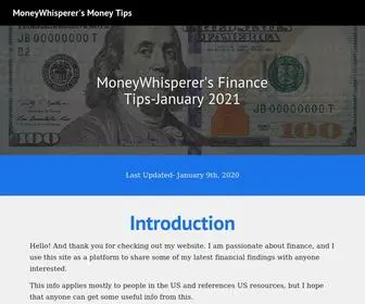 Youngmoneywhisperer.com(MoneyWhisperer's Money Tips) Screenshot