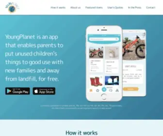 Youngplanet.com(Give and receive children's stuff for free) Screenshot