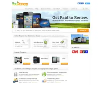 Yourenew.com(Get Paid to Go Green) Screenshot