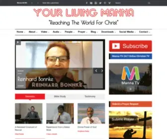 Yourlivingmanna.com(Your Living Manna Ministry's goal is to reach souls with the good news of Jesus Christ via web streaming) Screenshot