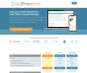 Yourmailinglistprovider.com(Email Marketing Software) Screenshot