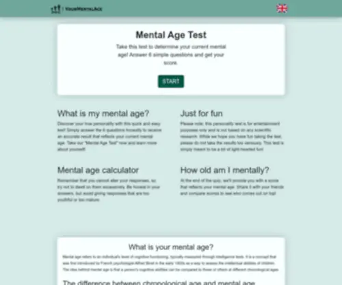 Yourmentalage.com(Mental Age Test) Screenshot