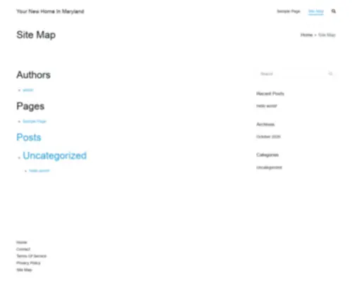Yournewhomeinmaryland.com(Site Map) Screenshot