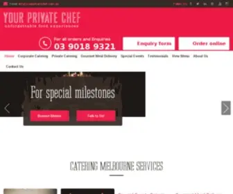 Yourprivatechef.com.au(Catering Melbourne) Screenshot