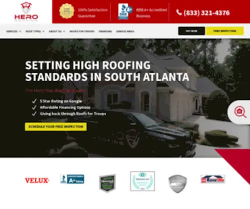 Yourroofhero.com(Yourroofhero) Screenshot