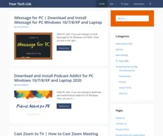 Yourtechlist.com(Your Tech List) Screenshot