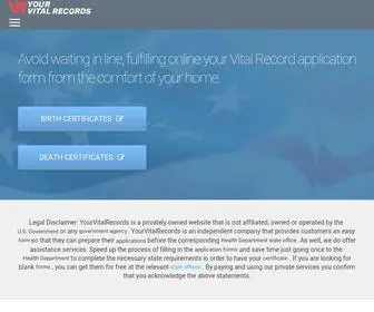 Yourvitalrecords.com(Order your Vital Records) Screenshot