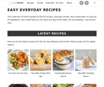 Yousaypotatoes.com(This collection of online recipes) Screenshot