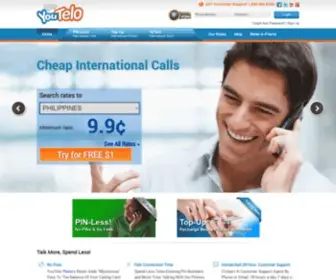 Youtelo.com(Cheap International Calling Cards And PIN) Screenshot