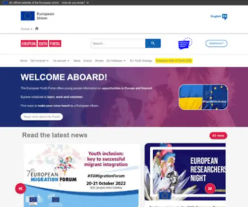 Youth.europa.eu(Youth) Screenshot