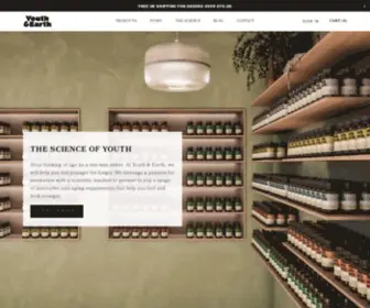 Youthandearth.com(Reverse Aging Supplements) Screenshot