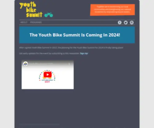 Youthbikesummit.org(Together we're transforming our local communities and strengthening our national movement by empowering bicycle leaders) Screenshot