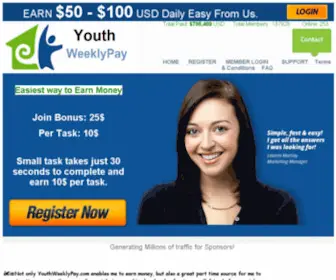 Youthweeklypay.com(Earn 10$ for every 30 second Task) Screenshot