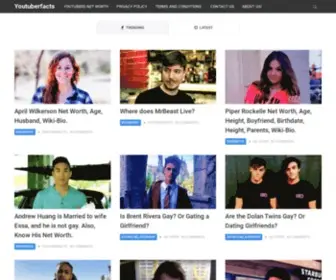 Youtuberfacts.com(Youtube Stars Net Worth) Screenshot